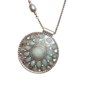 Lucky Brand Silver and Blue Pendant Necklace